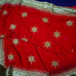 Geougus Bridal Red Saree