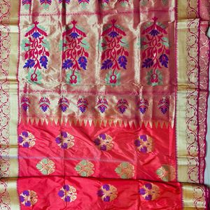 new paithani banarsi saree with blouse piece