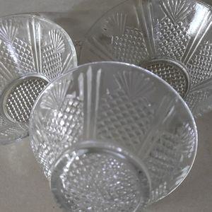 Glass Bowl With Beautiful Design(3 Bowls)