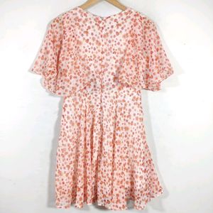 Rio Peach Printed V Neck Western Dress (Women's)