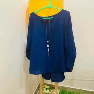 Blue A-line Top With Accessories Attached