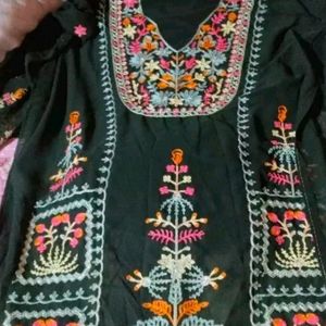 Unstiched Kurti With Bottom Dupatta