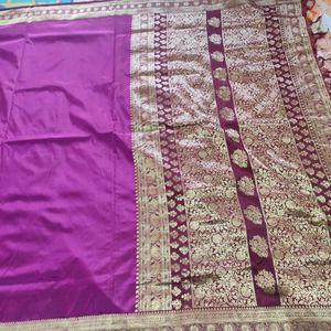 Onion Pink And Maroon Satin Banarasi