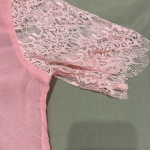 GAPSheer Top with Lace Sleeves