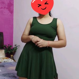 Dark Green Skater Dress