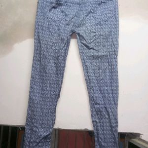 Slim Fit Bluish Printed Trendy Jeans