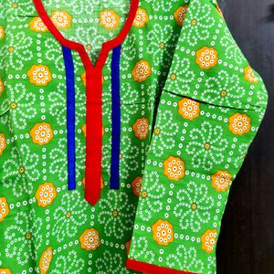 Traditional Green Cotton Kurta