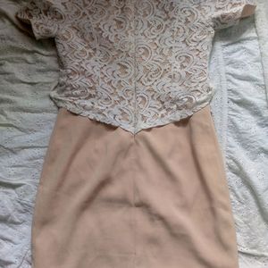 Peach Pink lace Detailed Skirt