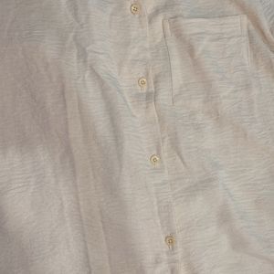 New Cream Crinkled Shirt Women