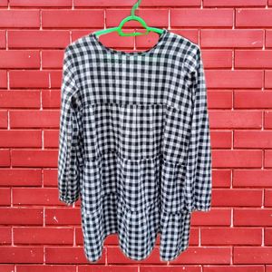 Black White Check Top