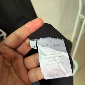 Gucci Black Guccighost Print Cotton Crew Neck Tshi