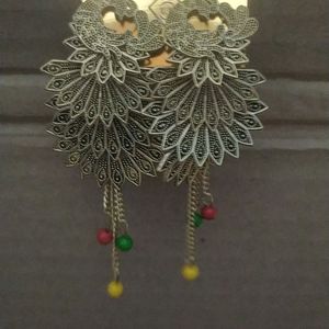 Golden Peacock Earings