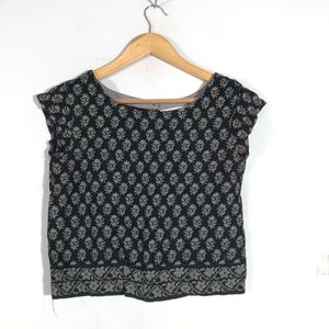 Black Printed A-Line Top (Women’s)