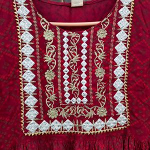 Girls Embroidered Anarkali Kurti