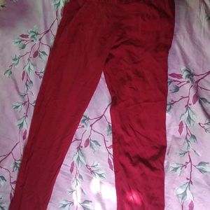 Leggings Or Straight Pant For Woman/ Red Coloured