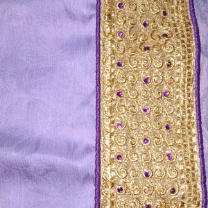 Designer Saree With Zari Border