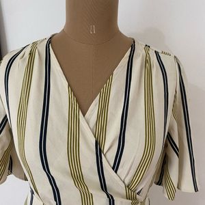 WARDROBE Striped Peplum Top