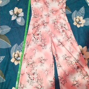 Pink,Flowerish Jumpsuit