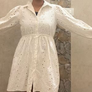 Women White Flared Dress