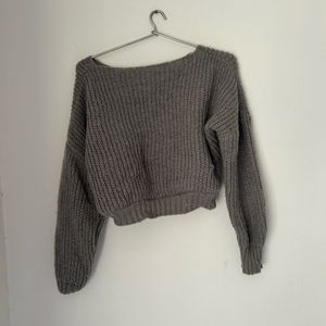 Grey Knitting Sweater