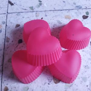 5pcs Silicone Heart Shape Cake/chocolate mould