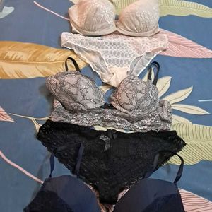 Combo Of  Five  Bra N Panty   Imported Fabric