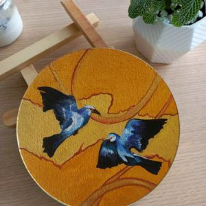 Cute Round Canvas Painting