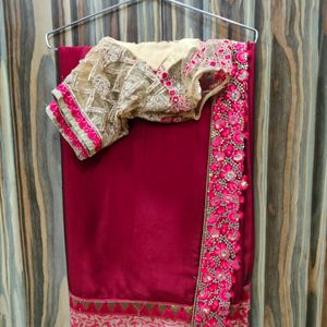 Maroon P Saree