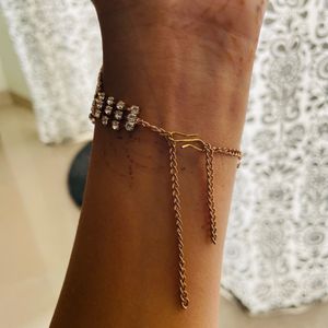 AD Diamond Hand Bracelet With Ringg