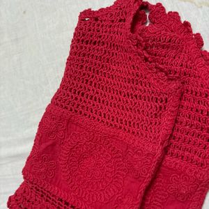 Red Crochet Top Unused To