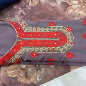 Red embroidery Kurti