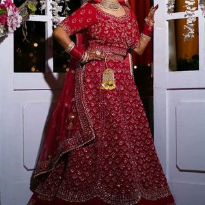 Bridal Lengha Red Colour