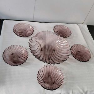 Set Of 1 Big & 5 Small Shell Shape Serving Bowl