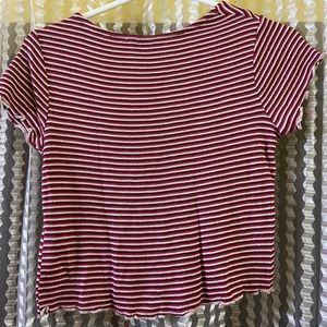 Red Strips Crop Top