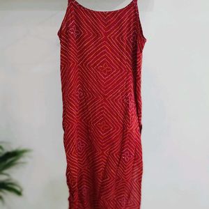 Red Kurti , Sleeveless Kurta