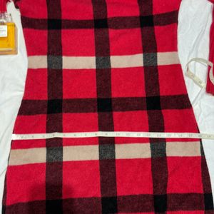 Checked Woollen Sweater dress