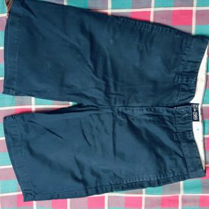 Blue Cotton Capri