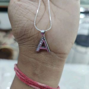 92.5 A Name Letter Pendant With Chain