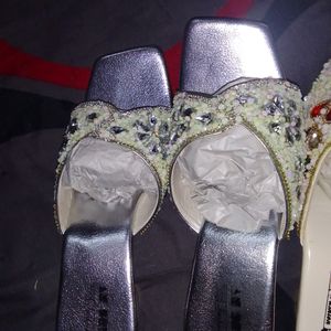 Silver Designer Heels