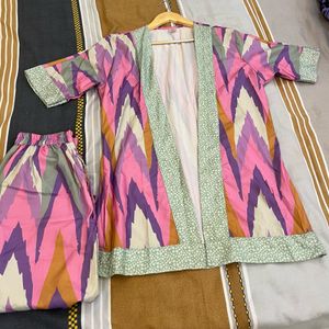 Set of 2- Abstract  Kimono Style Shrug With P