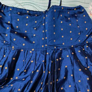 Yellow And Navy Blue Kurti Set