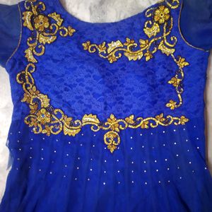 Heavy Work Blue Anarkali