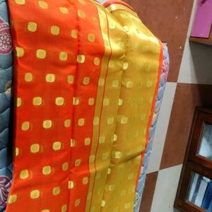 Orange Festive Wear Saree