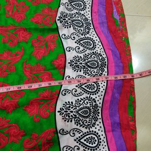 Green W Red Printed Kurti