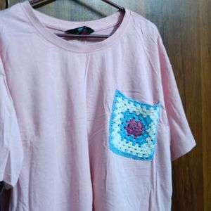 Baby Pink Crop T Shirt