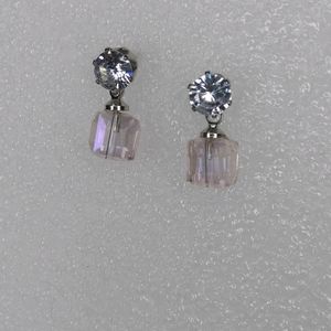 Drop Earring With Stone And Crystal