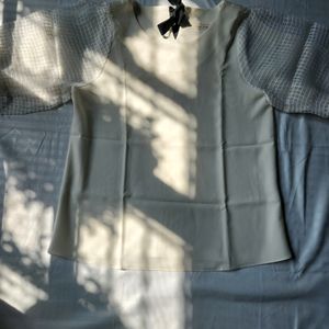 Korean White Puffy Sleeve Top