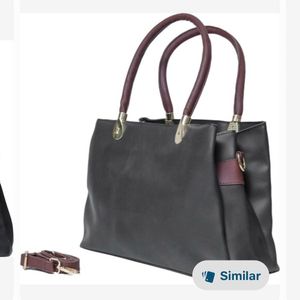 New Synthetic Leather Charcol Bag