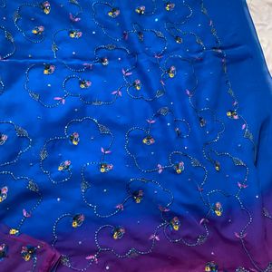 Blue Purple Party Wear Saree