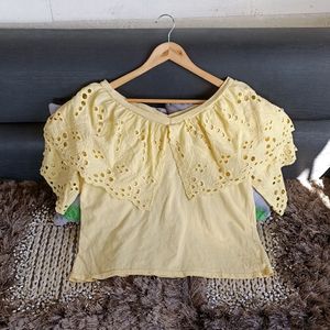 Yellow Lacey Tops